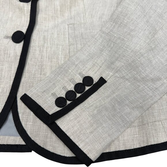 Women's J. CREW Schoolboy Tipped Blazer‎ 100% Linen- Size 2 - Picture 5 of 12